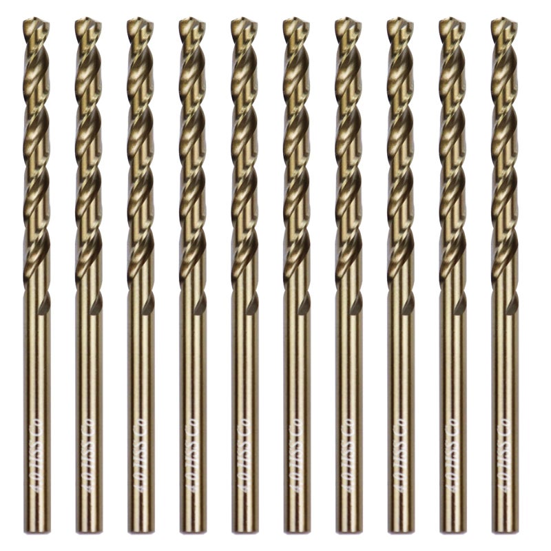 Siery 5/32 "" لقم مثقاب الكوبالت (10 قطعة) M35 HSS معدن جوبر طول تويست مثقاب مجموعة للمعادن الصلبة الفولاذ المقاوم للصدأ 4 مللي متر - Image 1